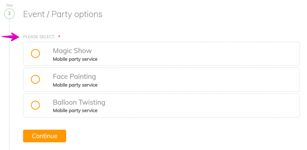 Select Booking Pathway Example